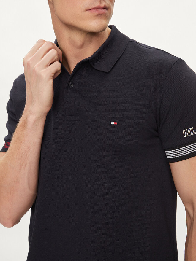 Tommy Hilfiger Tommy Hilfiger Pólóing Flag MW0MW34780 Sötétkék Slim Fit