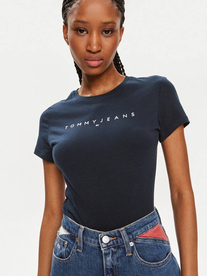 Tommy Jeans Tommy Jeans Póló Linear DW0DW18398 Sötétkék Slim Fit