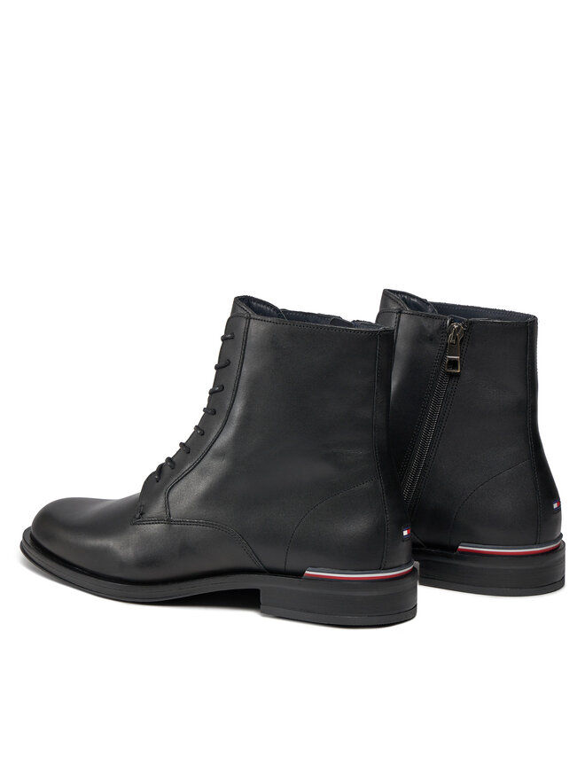 Tommy Hilfiger Μπότες Tommy Hilfiger Core Rwb Hilfiger Lth Lce Boot FM0FM05030 Μαύρο
