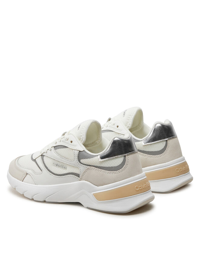 Calvin Klein Sneakersy Calvin Klein Runner Lace Up Mesh HW0HW02133 Biela