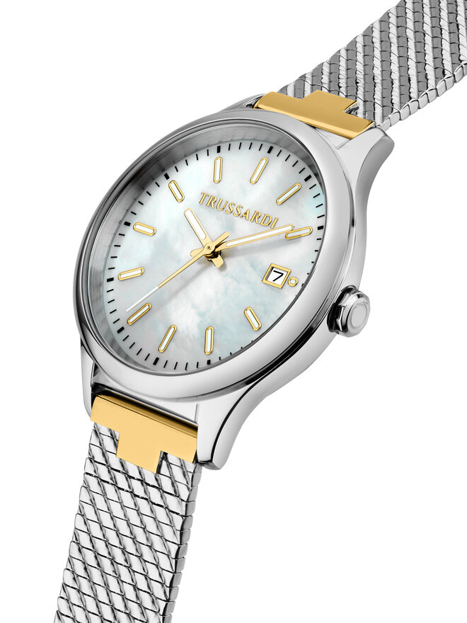 Trussardi Zestaw zegarek i bransoletka Trussardi R2453170503 Srebrny