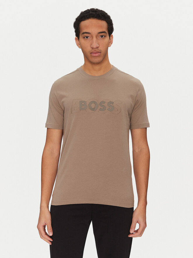 BOSS BOSS Camiseta 50531271 Beis Regular Fit