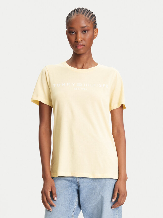 Tommy Hilfiger Tommy Hilfiger Camiseta WW0WW40276 Amarillo Regular Fit