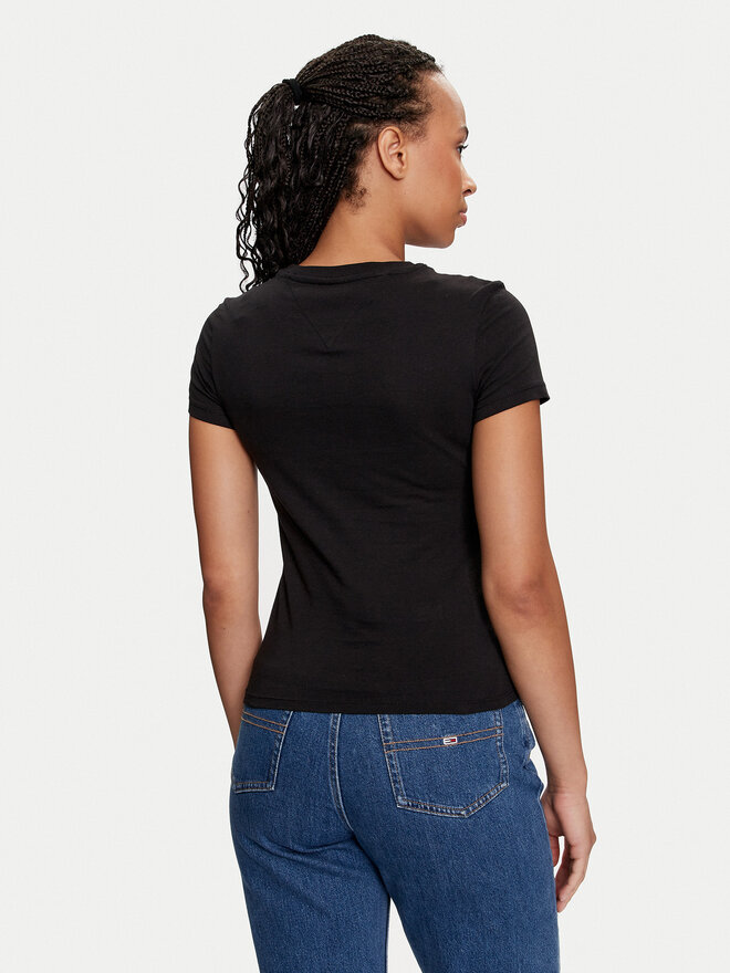 Tommy Jeans Tommy Jeans T-Shirt Linear DW0DW18398 Μαύρο Slim Fit