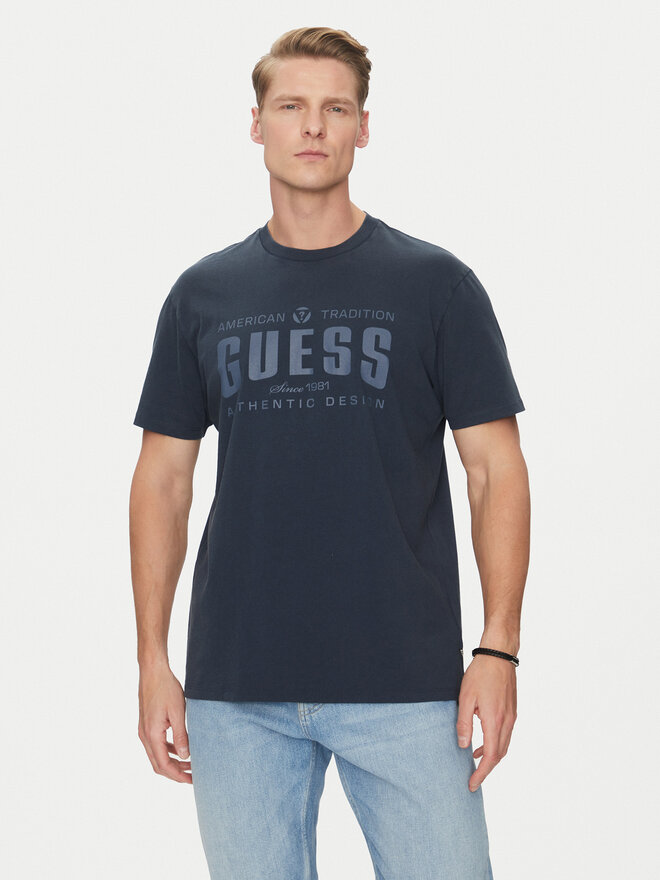 Guess Guess Marškinėliai M5GI27 KBW41 Tamsiai mėlyna Regular Fit