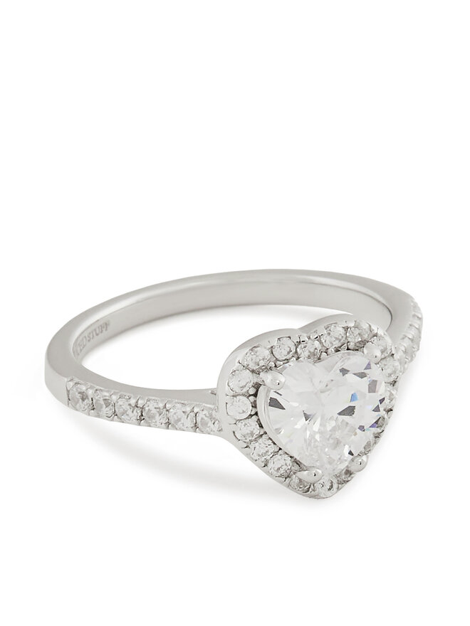 ICED STUFF Inel ICED STUFF Heart Gem Aur alb