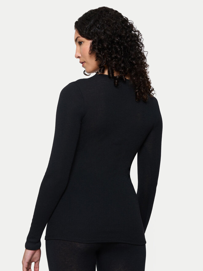 Triumph Triumph Pyjama-Bluse Beauty Layers 10225656 Schwarz Slim Fit