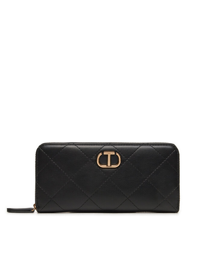 TWINSET Cartera grande para mujer TWINSET Zip Around 242TB Negro
