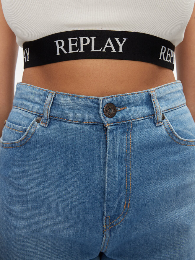 REPLAY Replay Топ W3782C.000.23687P Écru Slim Fit