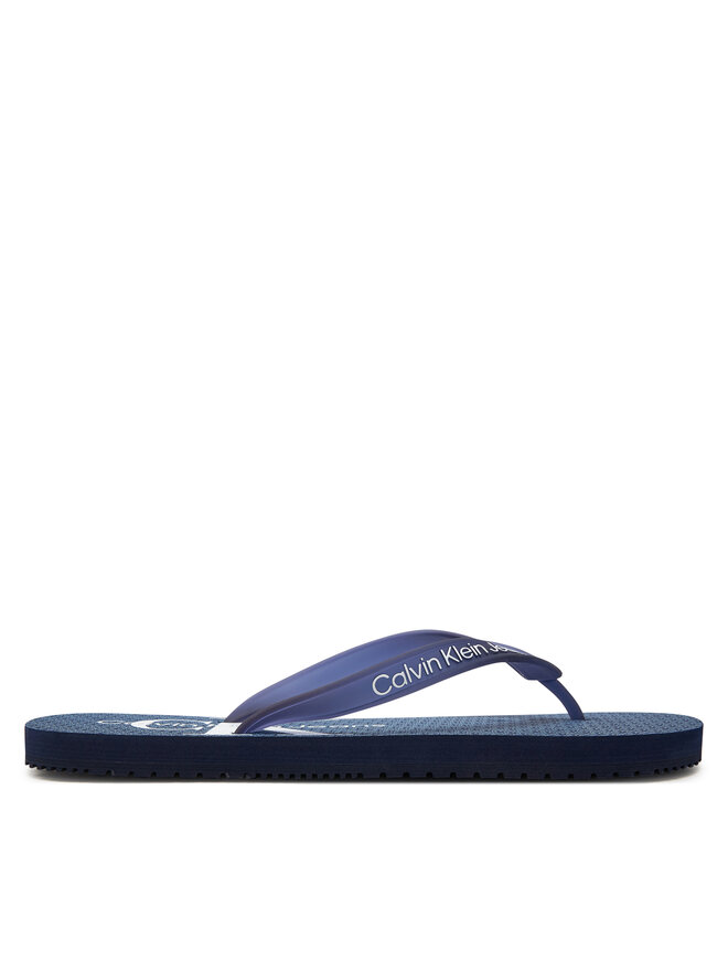 Calvin Klein Jeans Japonki Calvin Klein Jeans Beach Sandal Glossy YM0YM00952 Granatowy