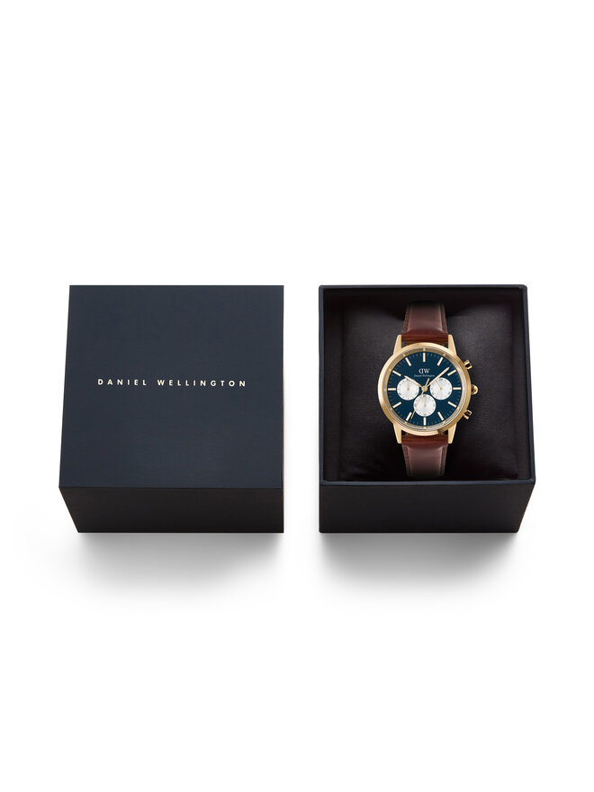 Daniel Wellington Orologio Daniel Wellington Iconic Chronograph St Mawes Arctic Panda DW00100875 Marrone