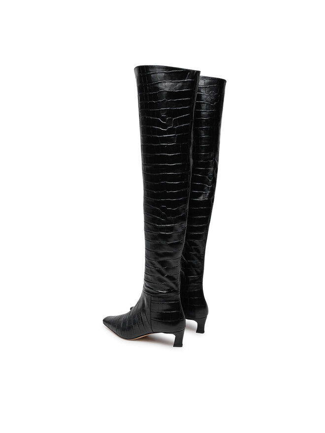 MICHAEL Michael Kors Stivali sopra il ginocchio MICHAEL Michael Kors Cosmo Crocodile Embossed Leather Boot 40F4CSMB5E Nero