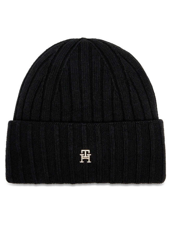 Tommy Hilfiger Kapa Tommy Hilfiger Essential Chic Beanie AW0AW15779 Crna