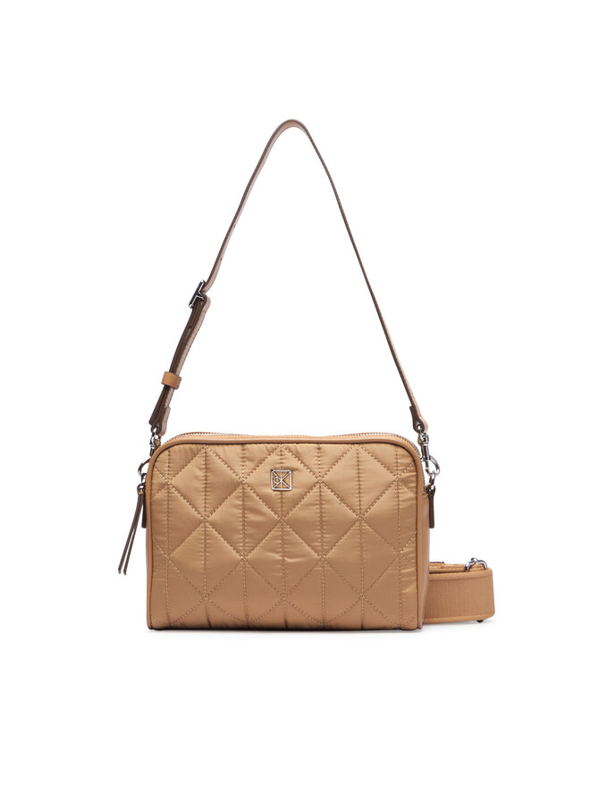 Calvin Klein Handtasche Calvin Klein Emblem Aop Jacquard Bucket LV04F3648G Beige