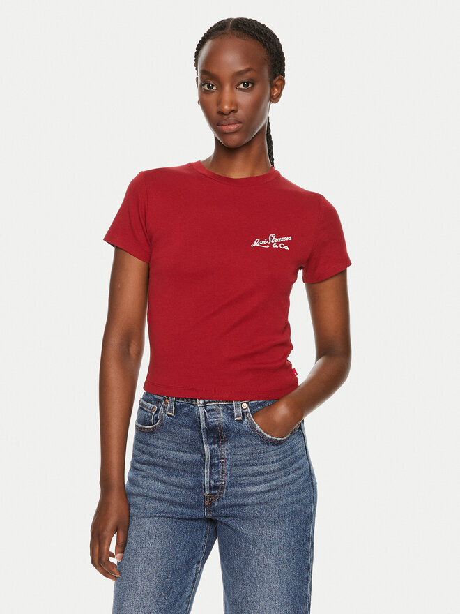 Levi's® Levi's® Marškinėliai Essential Sporty A8798-0025 Raudona Slim Fit