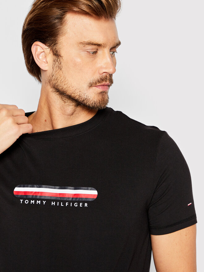 Tommy Hilfiger Tommy Hilfiger Marškinėliai Cn Ss UM0UM02348 Juoda Regular Fit