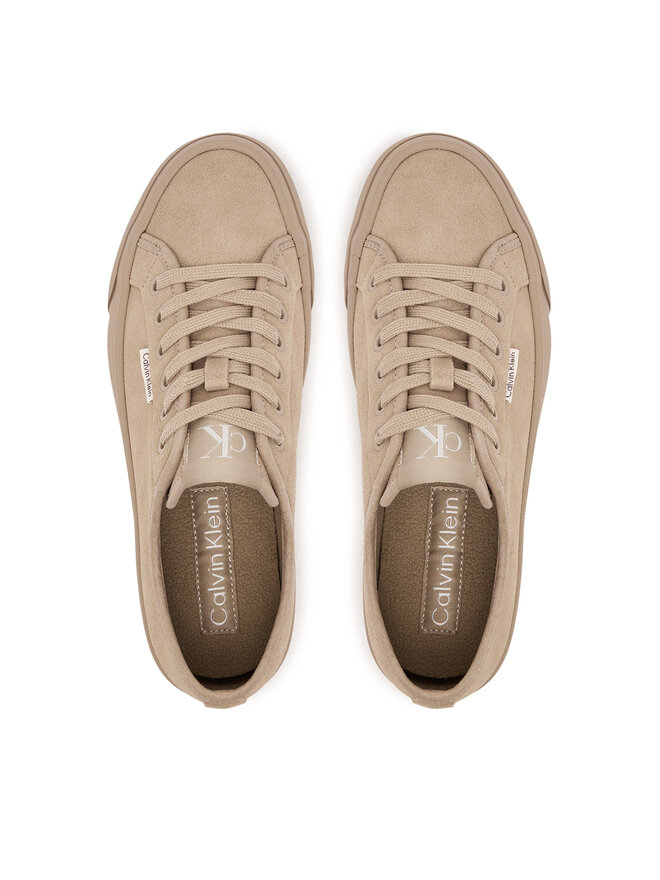 Calvin Klein Tenisice Calvin Klein Vulc Flatf Lace Up Sue/Wl Ck YW0YW02000 Bež