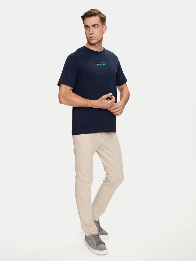 United Colors Of Benetton United Colors Of Benetton Póló 3I1XU1096 Sötétkék Regular Fit
