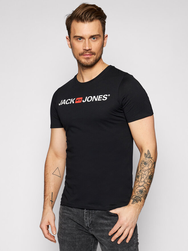 Jack&Jones Jack&Jones Marškinėliai Jjecorp Logo 12137126 Juoda Slim Fit