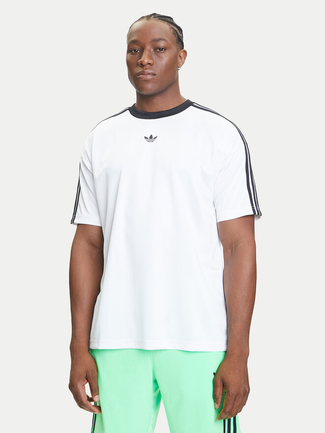adidas adidas T-Shirt adicolor Jacquard JW5877 Λευκό Loose Fit