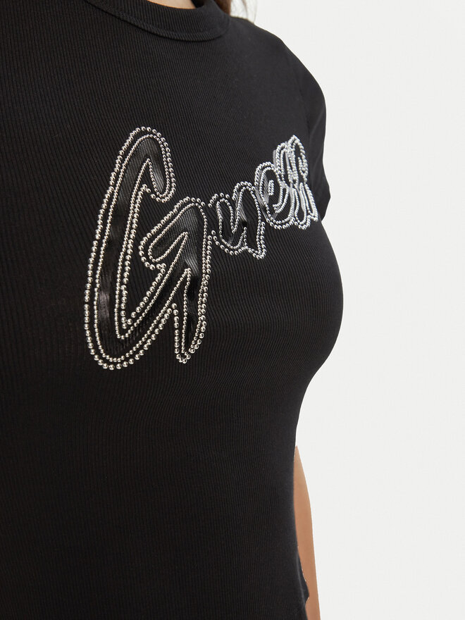Guess Guess Marškinėliai W5RI68 KA0H1 Juoda Regular Fit