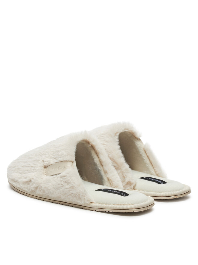 Calvin Klein Jeans Papucs Calvin Klein Jeans Hotel Slipper Fur After Glow YW0YW01593 Ekru