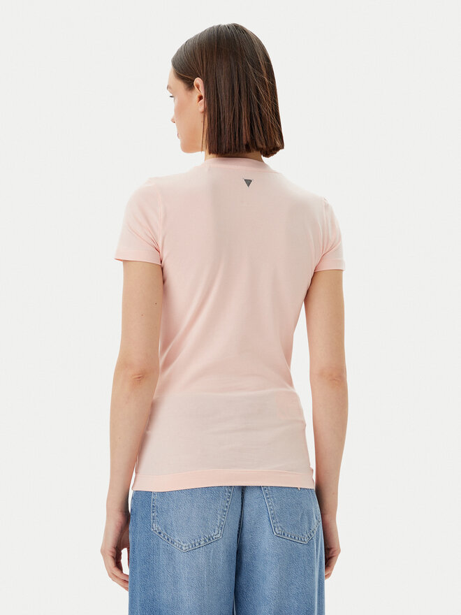 Guess Guess Marškinėliai W5GI10 J1314 Rožinė Slim Fit