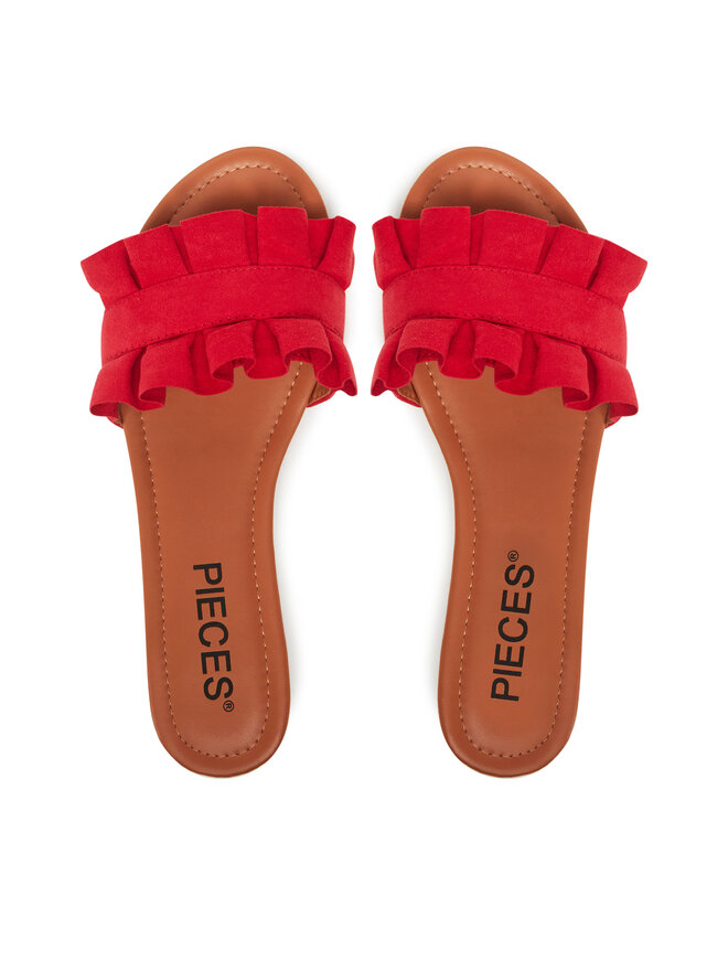 Pieces Pantoletten Pieces Nola 17101699 Rot