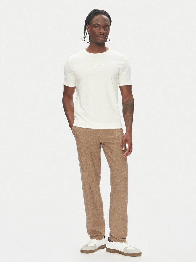 Lindbergh Lindbergh Camiseta 30-400200 Écru Relaxed Fit