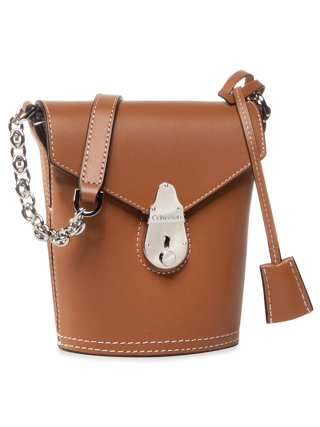 Calvin Klein Handtasche Calvin Klein Lock Bucket Micro K60K606331 Braun