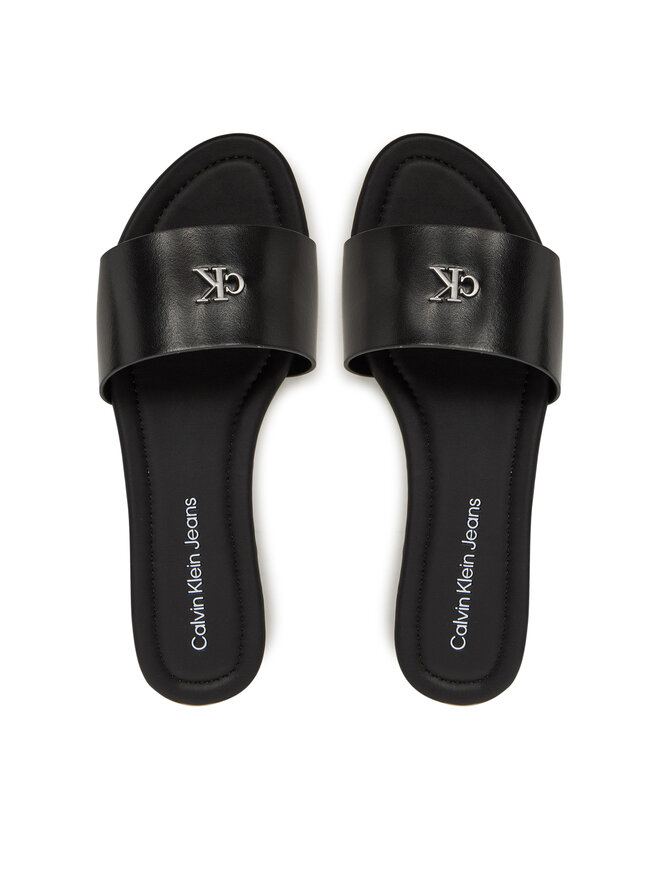 Calvin Klein Jeans Pantoletten Calvin Klein Jeans Flat Sandal Slide Mg YW0YW01697 Schwarz