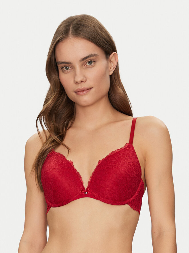 Hunkemöller Hunkemöller Nedrček s kostjo Marine 300245 Rdeča