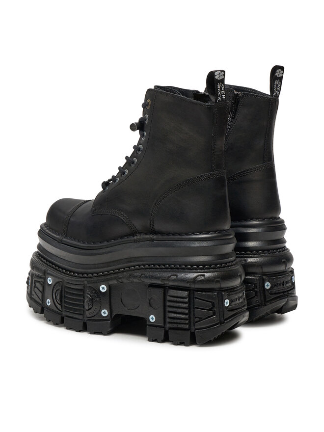 NEW ROCK Schnürstiefel NEW ROCK M-MILI083CCT-C4 Schwarz