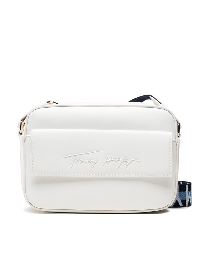Tommy Hilfiger Handtasche Tommy Hilfiger Iconic Tommy Camera Bag Sign AW0AW10958 Weiß