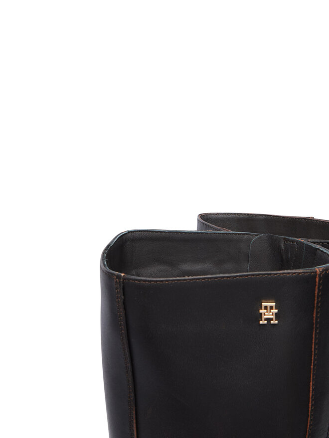 Tommy Hilfiger Stiefel Tommy Hilfiger Th Stud Heel Riding Knee Boot FW0FW09551 Dunkelbraun