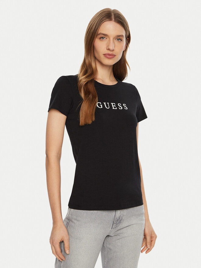 Guess Guess T-Shirt O5RI01 KBBU1 Μαύρο Slim Fit
