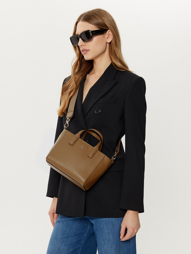 Tommy Hilfiger Ročna torba Tommy Hilfiger AW0AW16907 Rjava