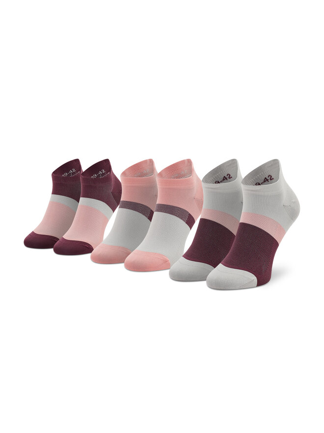 Asics Set di 3 paia di calzini corti unisex Asics Color Block Ankle 3033B560 Rosa
