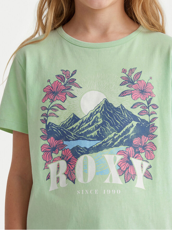 Roxy Roxy T-Shirt Lily Vintage ERGZT04140 Grün Regular Fit