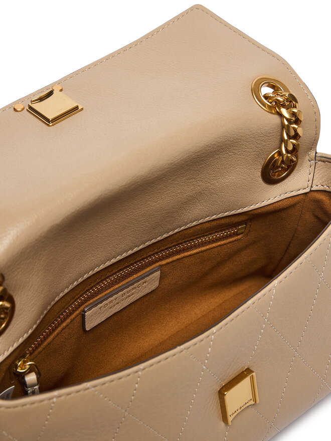Tory Burch Handtasche Tory Burch Charlie Quilted Small Shoulder Bag 185829 Creme