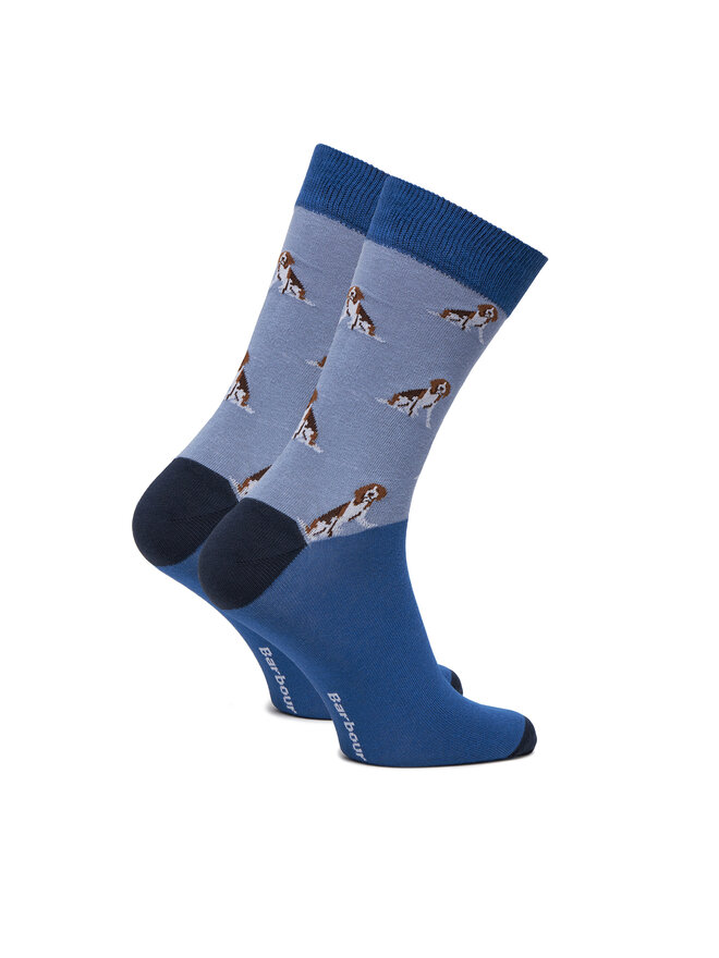 Barbour Комплект 3 чифта дълги чорапи мъжки Barbour Beagle Dog MGS0070BL71 Син