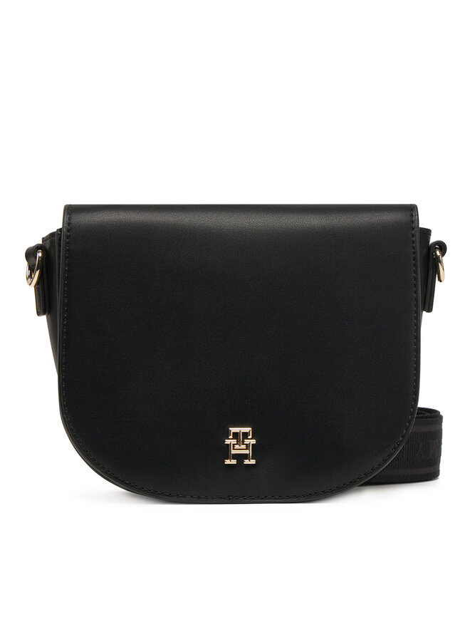 Tommy Hilfiger Kabelka Tommy Hilfiger Th Logotape Saddle Bag AW0AW17184 Černá