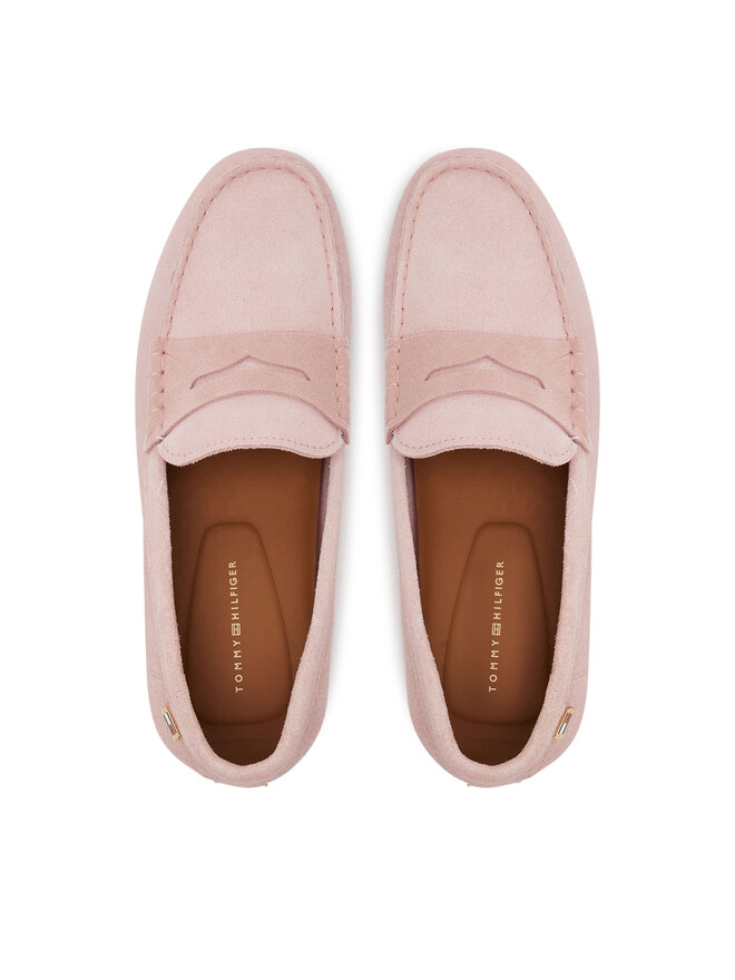 Tommy Hilfiger Μοκασίνια Tommy Hilfiger Flag Soft Suede Driver Loafer FW0FW08558 Ροζ