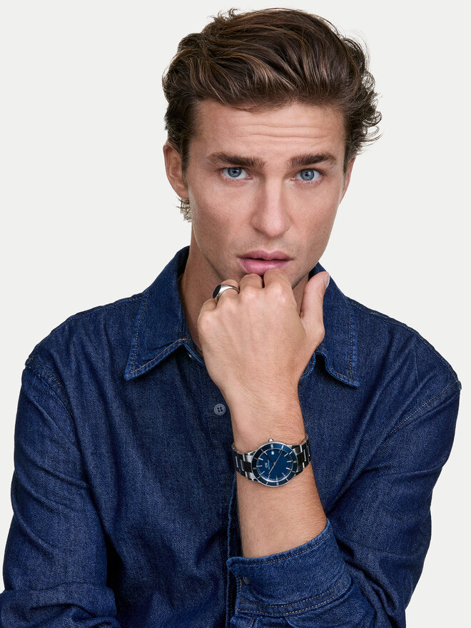 Daniel Wellington Pulkstenis Daniel Wellington Iconic Paradigma 40 DW00100820 Tumši zils
