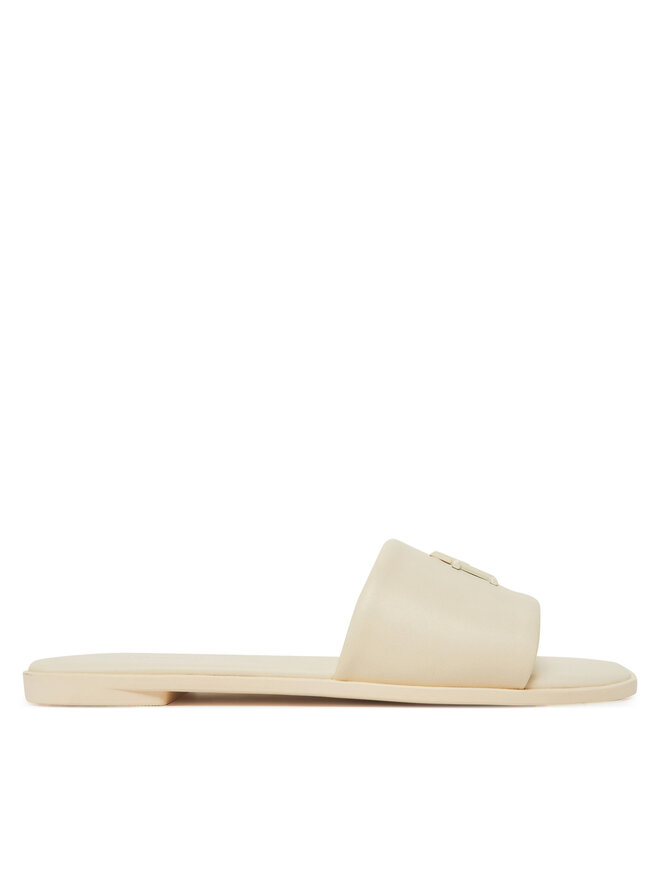 Tommy Hilfiger Šľapky Tommy Hilfiger Th Logo Hardware Leather Mule FW0FW08806 Écru