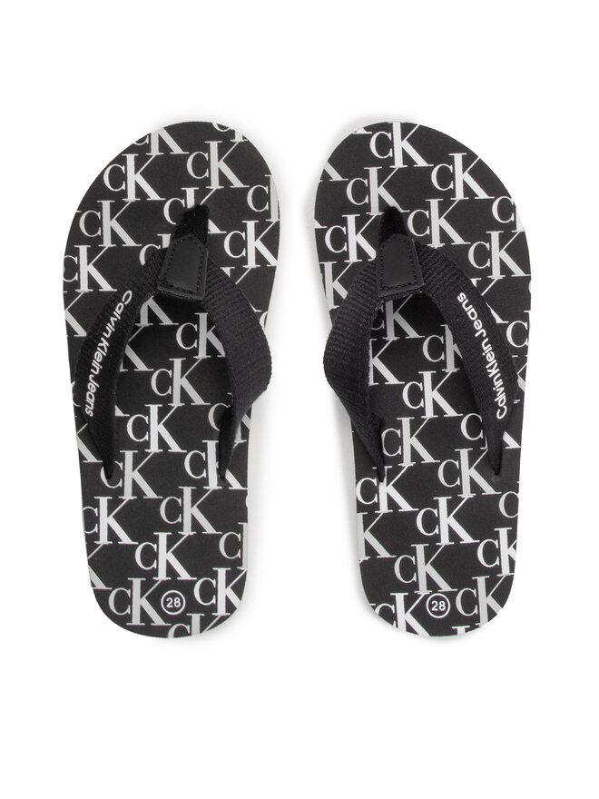 Calvin Klein Jeans Infradito Calvin Klein Jeans Logo Print Flip Flop V3X8-80156-0058 M Nero