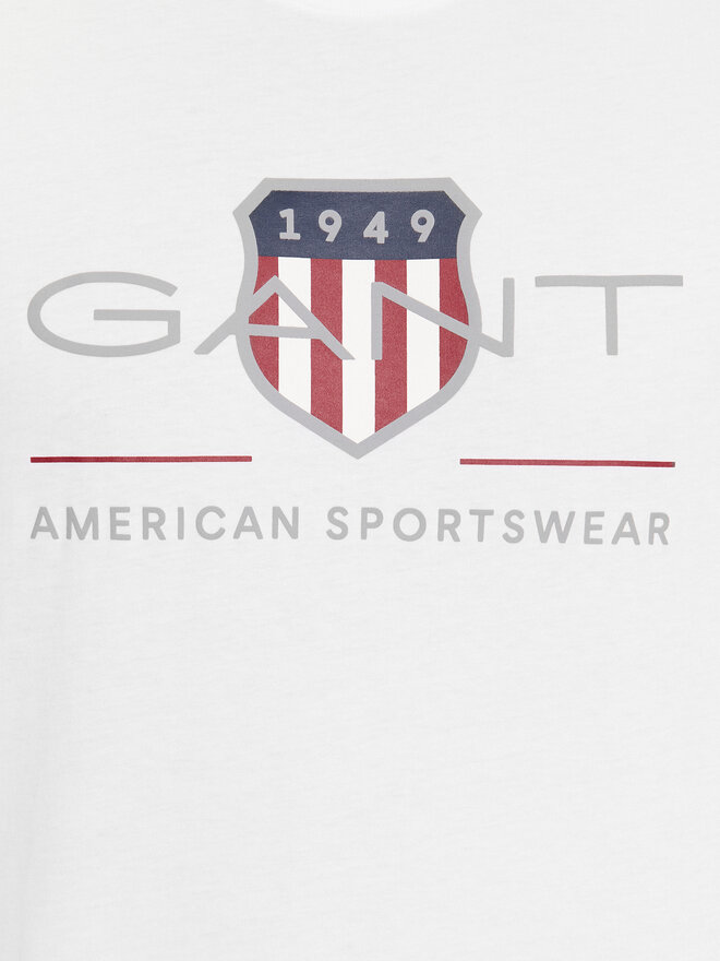 Gant Gant Marškinėliai Reg Archive Shield Ss 2003199 Balta Regular Fit