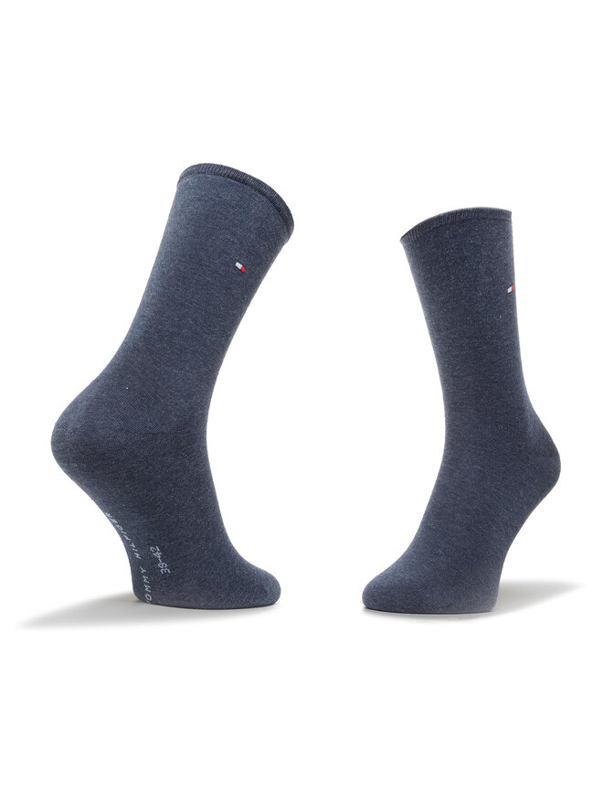 Tommy Hilfiger 2 pares de calcetines altos para mujer Tommy Hilfiger 371221356 Azul marino