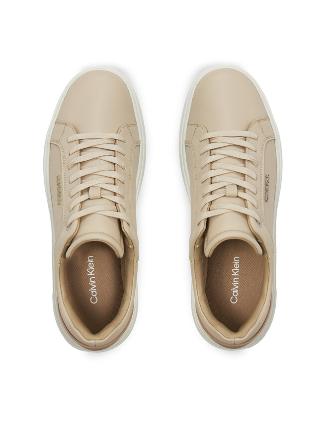 Calvin Klein Sneakersy Calvin Klein Low Top Lace Up W/ Stripe HM0HM01494 Beżowy