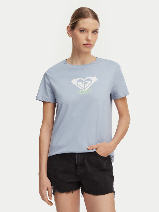 Roxy Roxy T-Shirt Ocean Road Art ERJZT06015 Himmelblau Regular Fit